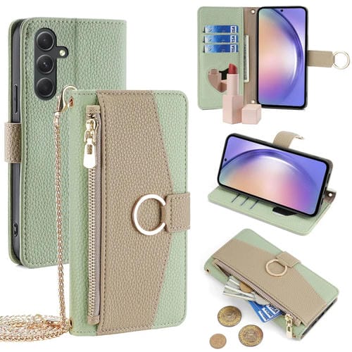 Funda de Cuero Crossbody Samsung Galaxy A54 5G Litchi Texture (Verde)