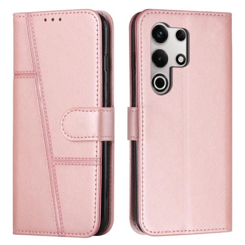 Funda de Piel con Textura de Becerro y Hebilla para Teléfono Itel S25 Ultra (Rosa)