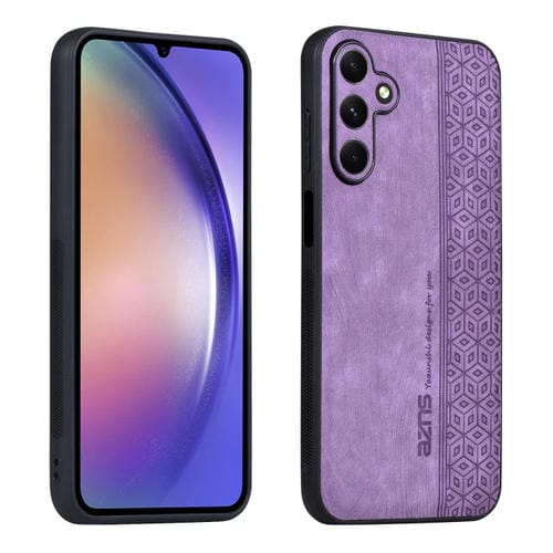 Funda para Teléfono Samsung Galaxy A15 Azns Sensación de Piel En Relieve 3D (Púrpura)