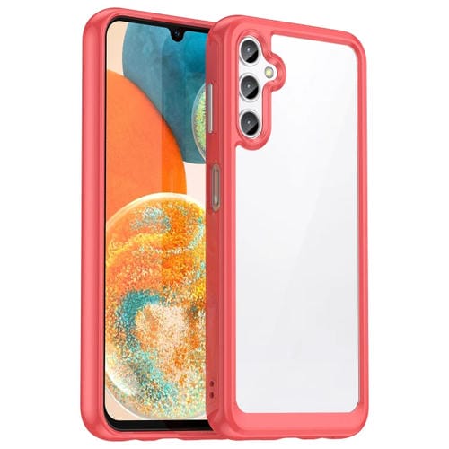 Funda para Teléfono Samsung Galaxy Jump 3 TPU Híbrida Acrílica Serie Colorida (Rojo)