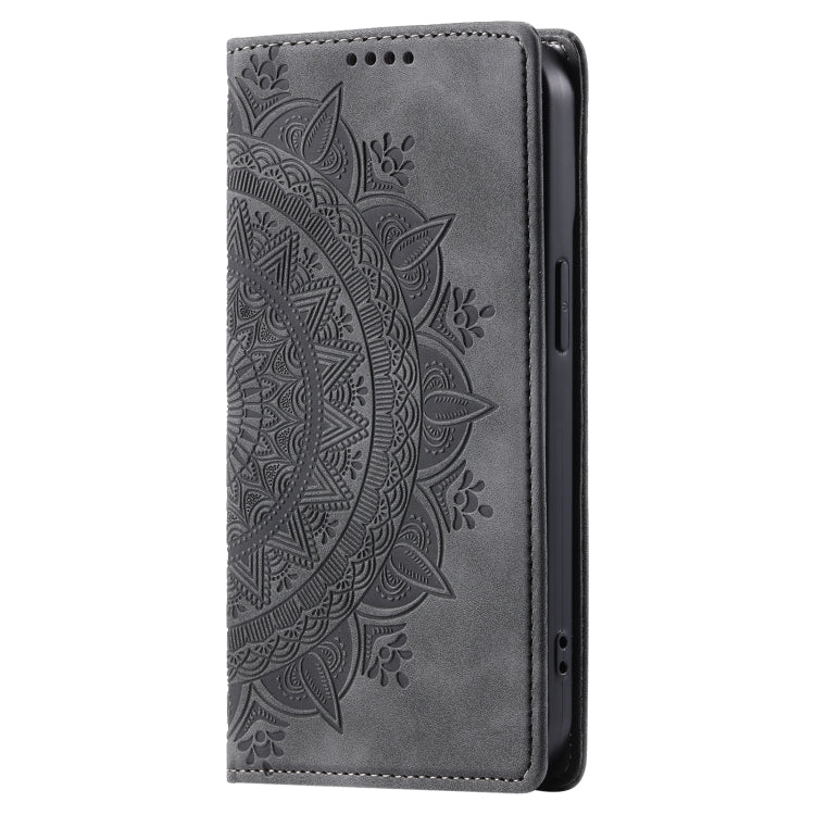 Estuche de Cuero Magnético Totem para Samsung Galaxy S10 En Relieve (Gris)
