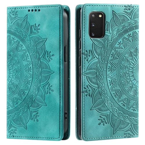 Funda para Samsung Galaxy S20 Totem Cuero Magnética En Relieve (Verde)