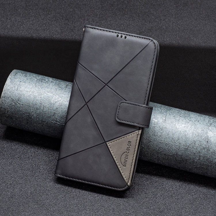 Funda de Cuero para Infinix Smart 9 Hot 50I con Textura de Rombos y Hebilla Magnética (Negro)