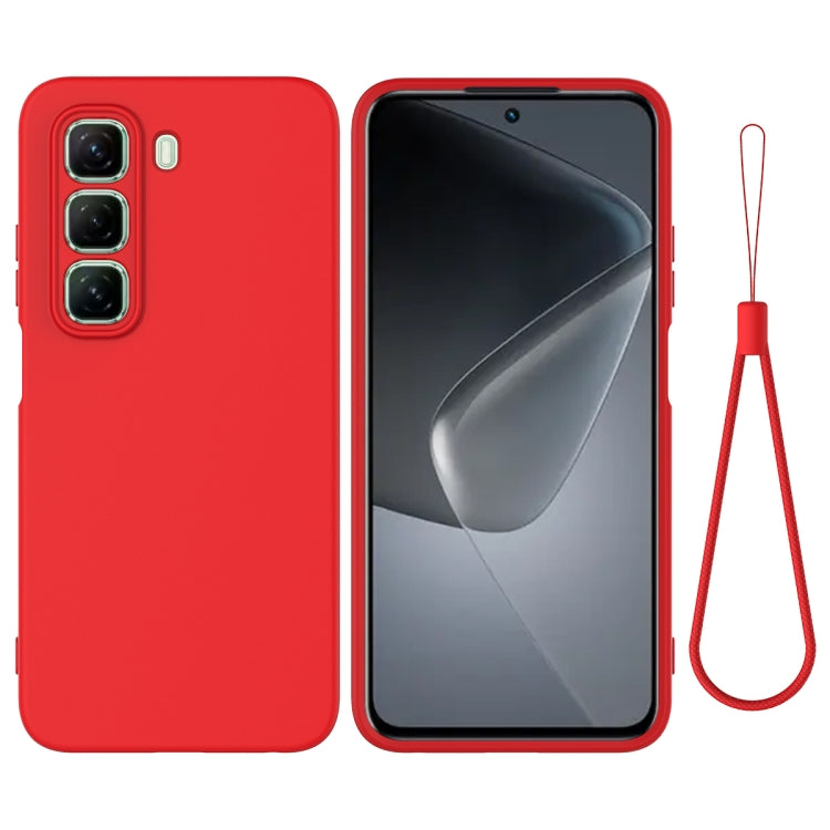 Funda Silicona Líquida para Infinix Hot 50 Pro+ 4G a Prueba de Caídas (Rojo)
