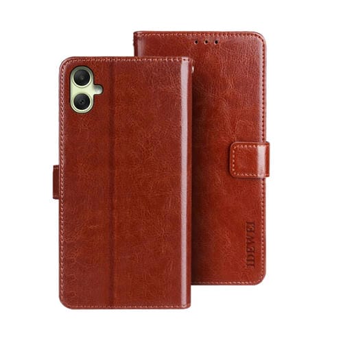 Funda para Samsung Galaxy A05 4G Idewei Crazy Horse Texture Cuero con Soporte (Marrón)