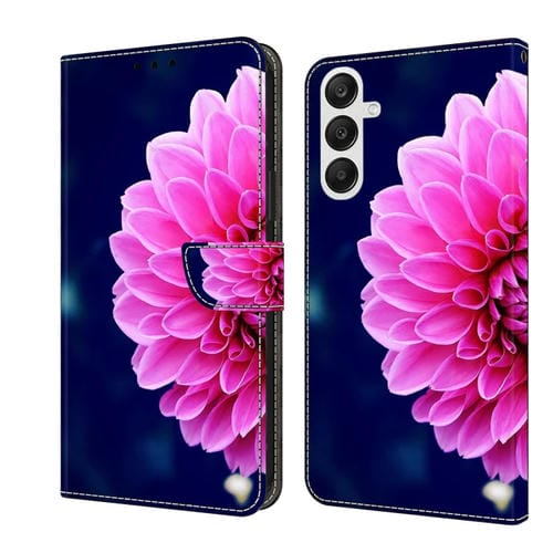 Funda Protectora de Cuero para Samsung Galaxy A35 Crystal 3D a Prueba de Golpes (Pétalos de Rosa)