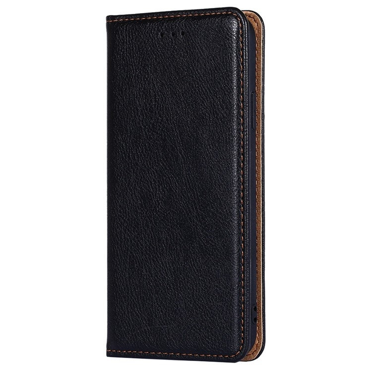 Funda de Cuero Magnética para Teléfono Itel A50C 4G con Acabado Brillante (Negro)