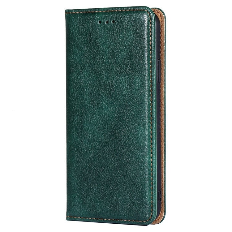 Funda de Cuero Magnética para Teléfono Itel P65 con Acabado Brillante (Verde)