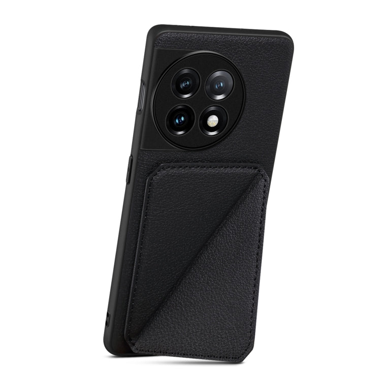 Funda Trasera OnePlus Ace 2 Pro 5G Denior Piel de Becerro Imitación con Soporte (Negro)