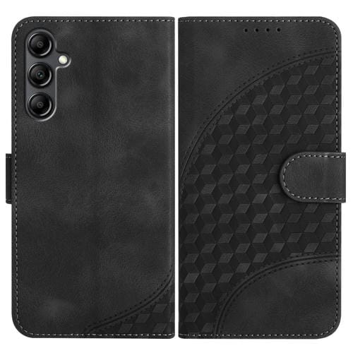 Funda para Teléfono Samsung Galaxy A15 Yx0060 Cuero con Relieve y Cabeza de Elefante con Cordón (Negro)