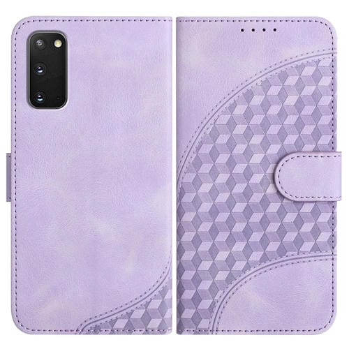 Funda para TelĂ©fono Samsung Galaxy S20 FE 4G 5G Lite Yx0060 Cuero Relieve Cabeza Elefante con CordĂłn (PĂșrpura Claro)