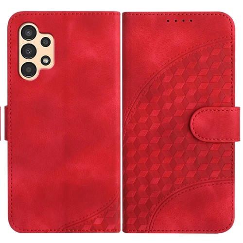 Funda para Samsung Galaxy A13 4G Yx0060 Cuero Relieve Cabeza de Elefante con Cordón (Rojo)