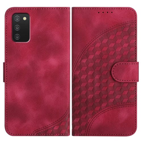 Funda para Samsung Galaxy A03S 166mm Yx0060 Cuero Relieve Cabeza de Elefante CordĂłn (Rojo Rosa)
