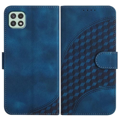 Funda para Samsung Galaxy A22 5G Yx0060 Cuero con Relieve y Cabeza de Elefante con CordĂłn (Azul Real)