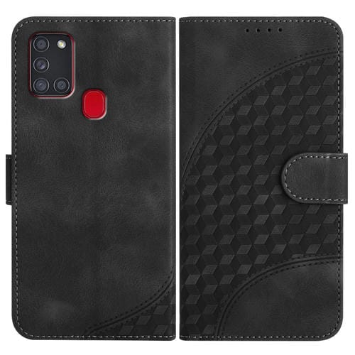 Funda para Samsung Galaxy A21S Yx0060 Cuero con Relieve y Cabeza de Elefante con CordĂłn (Negro)