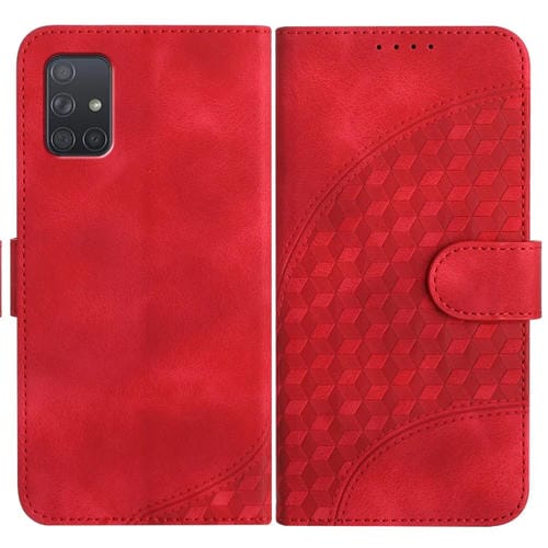 Funda para Samsung Galaxy A71 4G Yx0060 Cuero con Relieve y Cabeza de Elefante con CordĂłn (Rojo)