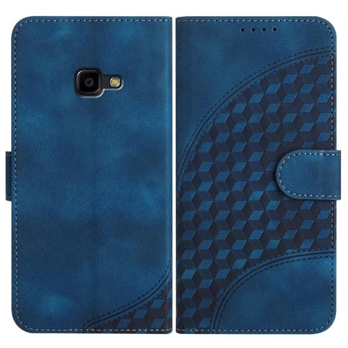 Funda para Samsung Galaxy Xcover 4/4S Yx0060 Cuero con Relieve y Cabeza de Elefante con Cordón (Azul Real)