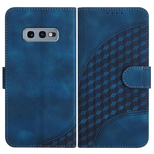 Funda de Cuero Samsung Galaxy S10E Yx0060 con Relieve y Cabeza de Elefante con CordĂłn (Azul Real)