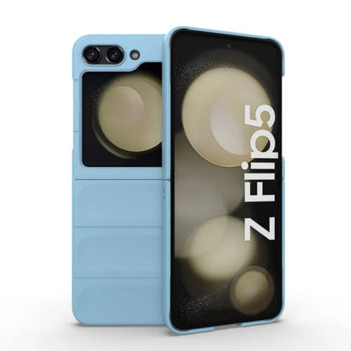 Funda para Teléfono Samsung Galaxy Z Flip5 5G Magic Shield Fold PC a Prueba de Golpes (Azul Claro)