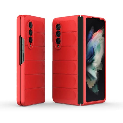 Funda para Teléfono Samsung Galaxy Z Fold3 5G Magic Shield Fold PC a Prueba de Golpes (Rojo)