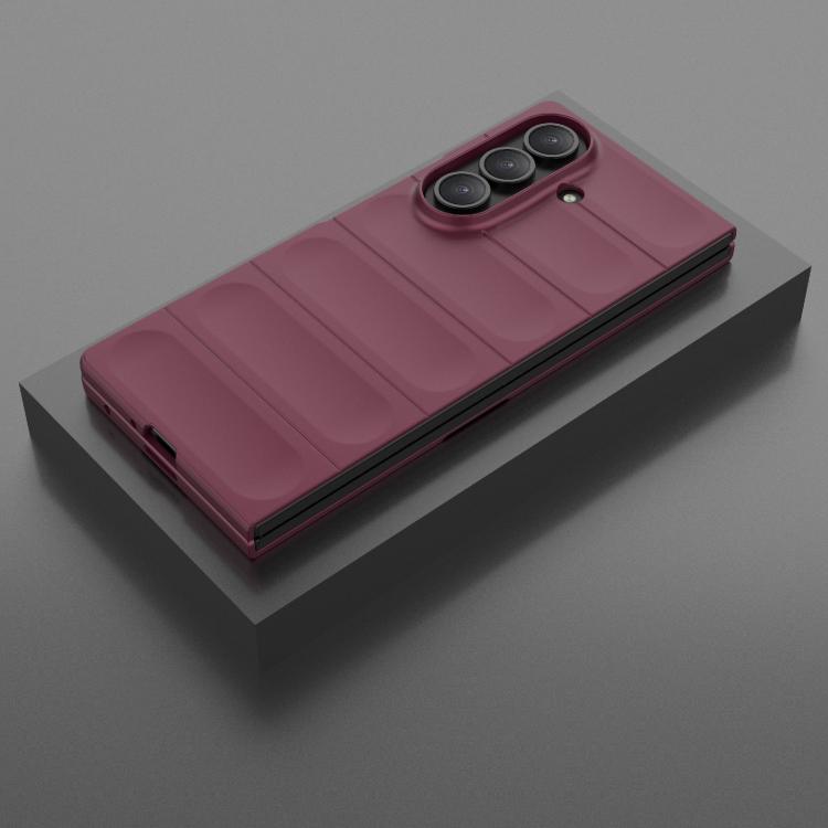 Funda plegable de PC a prueba de golpes para Samsung Galaxy Z Fold7 5G Magic Shield (rojo vino)