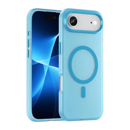 Funda MagSafe translúcida de TPU + PC con cobertura total para iPhone 17 Air (azul)