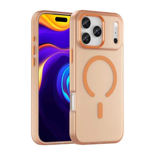 Funda MagSafe translúcida de TPU + PC con cobertura total para iPhone 17 Pro Max (naranja)