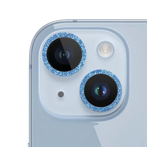 Película de Lente de Cámara Vidrio Templado con Anillo Brillante para iPhone 15 Pro / 15 Pro Max (Azul) - MOVILSTORE