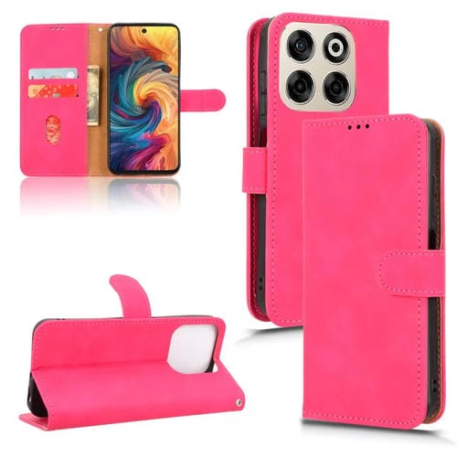 Funda de Cuero con Tapa Magnética para ZTE Blade V70 (Rosa)