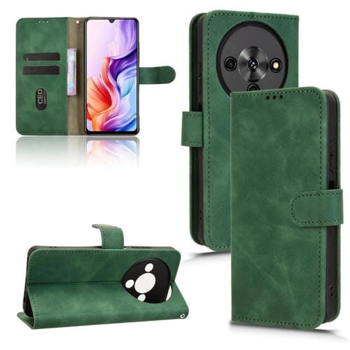 Funda de cuero con tapa magnética y tacto suave para ZTE Blade A76 5G (verde)