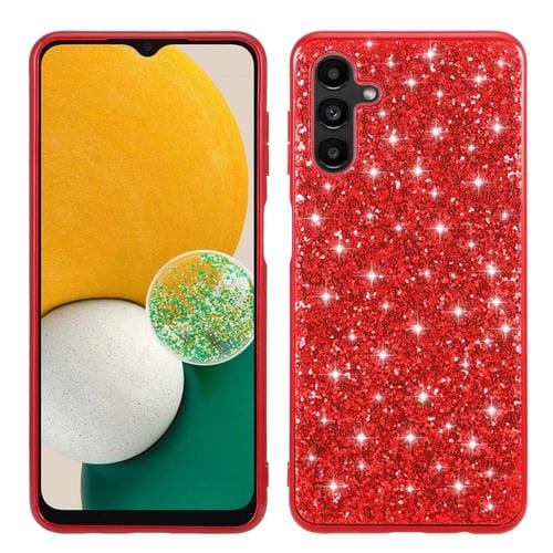 Funda para Teléfono Samsung Galaxy A15 5G TPU con Purpurina en Polvo (Rojo)