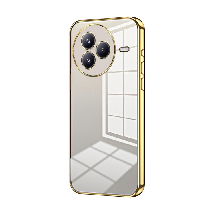 Funda para Xiaomi Civi 5 Pro con orificios finos y revestimiento transparente (dorado)