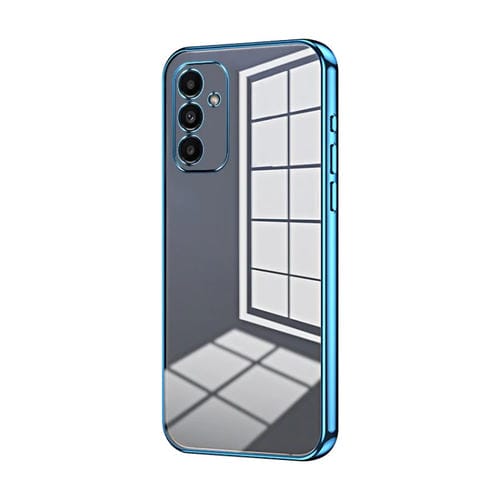 Funda para Teléfono Samsung Galaxy A14 5G con Orificio Fino y Revestimiento Transparente (Azul)