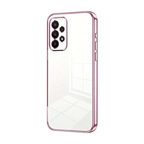 Funda para Teléfono Samsung Galaxy A23 con Orificio Fino y Revestimiento Transparente (Rosa)