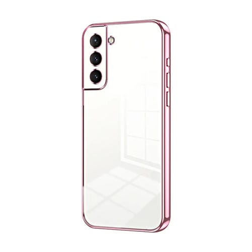 Funda para Samsung Galaxy S21 5G con Orificio Fino y Revestimiento Transparente (Rosa)