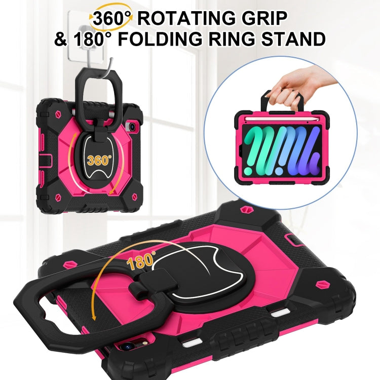 Funda híbrida de silicona con diseño de robot para iPad Mini 2024/Mini 6 (Negro, Rosa y Rojo)