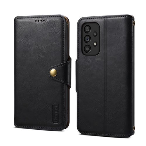 Funda para Teléfono Samsung Galaxy A53 5G Denior Textura Piel de Vaca Estilo Billetera (Negro)