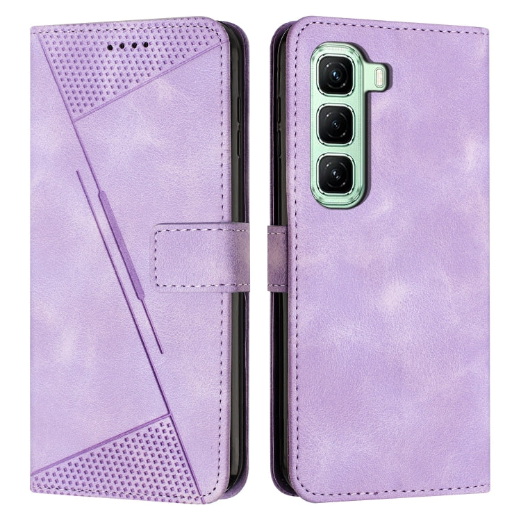 Funda de Cuero Triangular para Teléfono Infinix Hot 50 Pro+ 4G Dream con Cordón Largo (Morado)