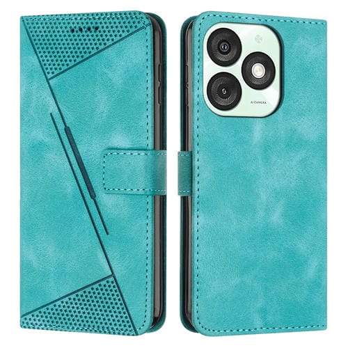 Funda de Cuero Triangular Dream Triangle para Itel A50 con Cordón Largo (Verde)