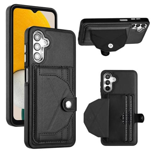Funda para Samsung Galaxy A24 4G Cuero Teléfono a Prueba de Golpes con Tarjetero (Negro)