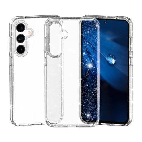 Estuche para Teléfono Samsung Galaxy A35 5G Terminator Style Glitter Powder a Prueba de Golpes (Blanco)