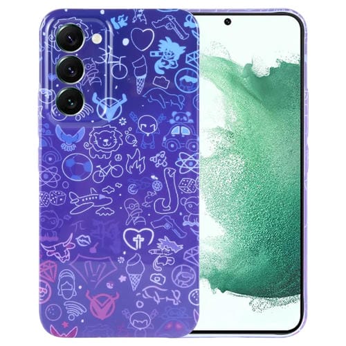 Funda para Teléfono Samsung Galaxy S22 + 5G con Orificio Preciso PC Patrón Pintado (Graffiti Rojo y Azul)