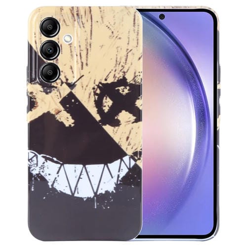 Funda para Teléfono Samsung Galaxy A54 5G Orificio Preciso PC Patrón Pintado (Sonrisa Amarilla y Negra)