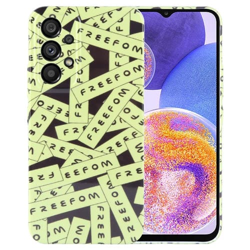 Estuche para Teléfono Samsung Galaxy A23 con Orificio Preciso para PC con Patrón Pintado (Verde)