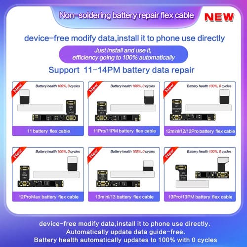 Cavo di riparazione della batteria esterna I2C per iPhone 15 Pro Max / 15 Pro