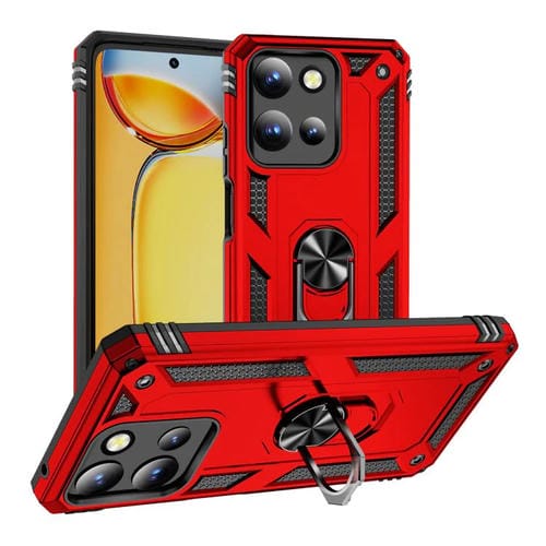 Funda TPU + PC para Motorola Moto G 5G (2025) a Prueba de Golpes con Soporte (Rojo)