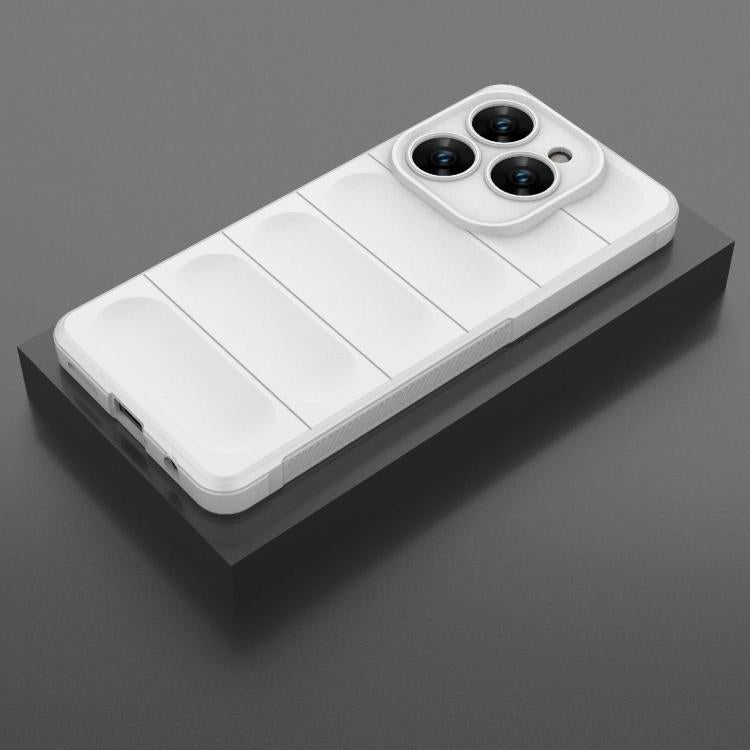 Funda TPU franela para Tecno Spark 20 Pro 4G con Protección Mágica Global (Blanca)