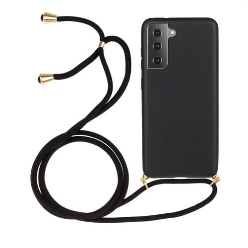 Funda para Teléfono Samsung Galaxy A15 5G Material de Paja de Trigo TPU con Cordón (Negro)