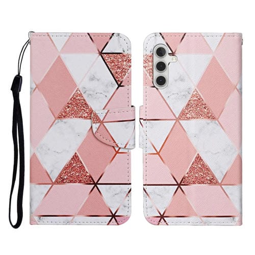 Funda de Teléfono Samsung Galaxy A35 Cuero con Tapa y Patrón Mármol (Colores)