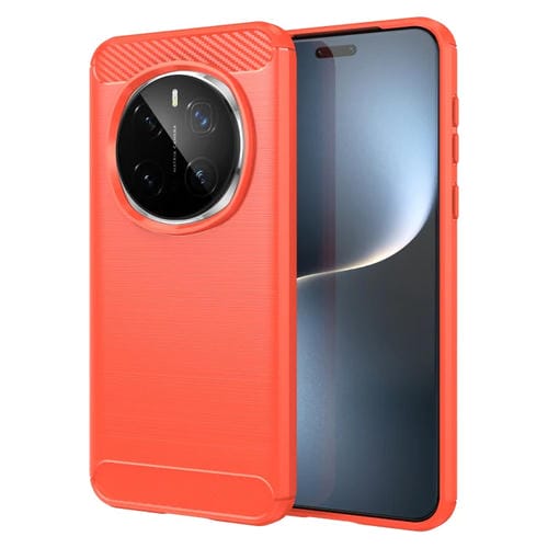 Funda de TPU con Textura Cepillada de Fibra de Carbono para Honor Magic7 Pro (Rojo)